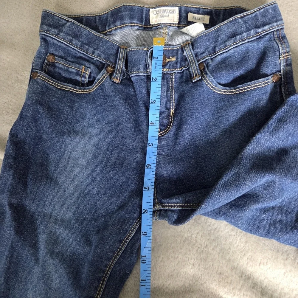 OshKosh B'gosh Jeans Girls 12 Blue Skinny Stretch Denim Embroidered Pocket